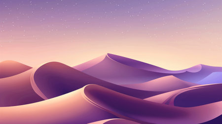 Abstract background with purple mountains and starry sky. Vector illustration.の素材