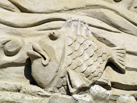 Celebration - Day child protection. Sculptures of sand for children in Kharkiv. (in explanation of Russian fairy tales)の写真素材