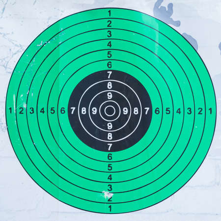 Close-up of a paper target for shooting at a shooting range.の写真素材