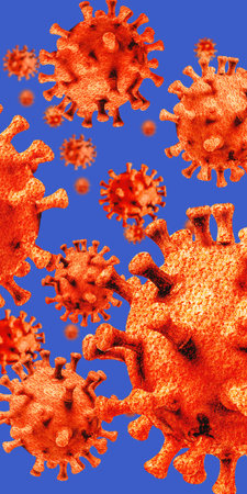 Coronavirus outbreak and coronaviruses influenza 3d render on white background