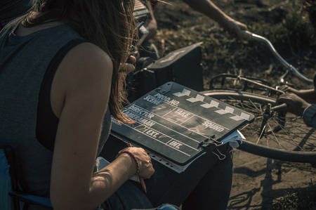 Clapperboard womanの写真素材