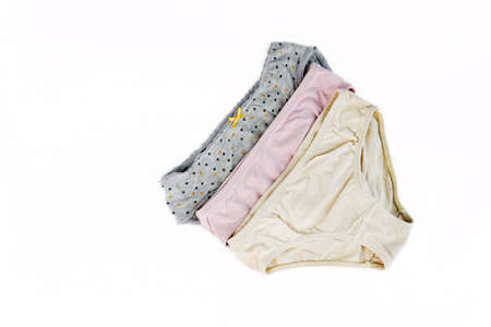 children's clothing panties on a white backgroundの写真素材