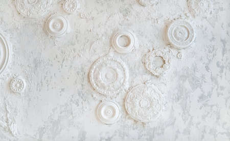 wall in a classic style with a rosette decorの写真素材