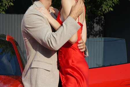 beautiful man and women hug, love, feelings. Lovings.の写真素材