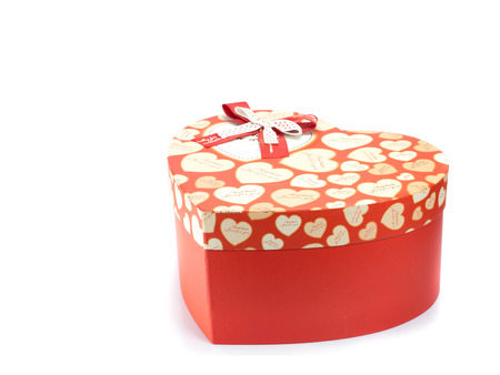 heart shape Valentine gift paper box on isolate backgroundの写真素材