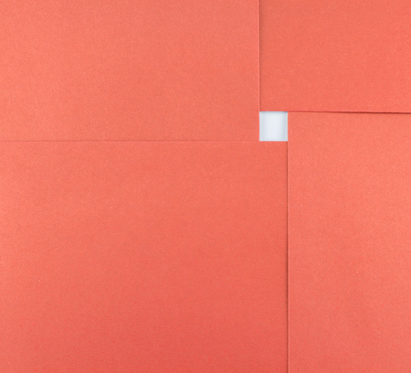 abstract of paper red square sheet and white space in centerの写真素材