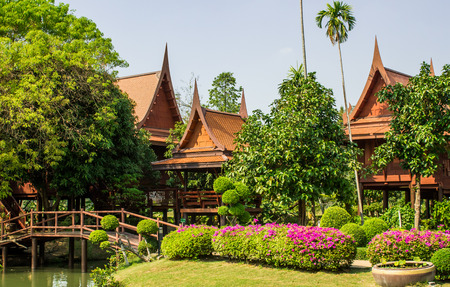 Architecture Traditional central region Thai style architecture with identity unique beauty.の写真素材