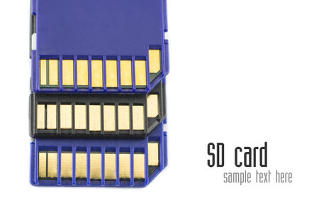 sd card on white isolate background. sd card in black color.  sd card for save of photo or any data....