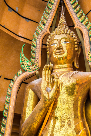 Big buddha statue. Thai temple in Kanchanaburi Thailand.の写真素材