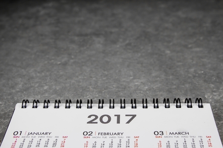 2017 wording on calendar desktop, Happy new year 2017 for fill text in space, background for new year Festival.の写真素材