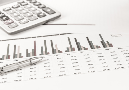 Document of finance business for management plan.の写真素材