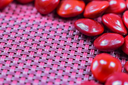 Red seed for background, Adenanthera pavonina.の写真素材