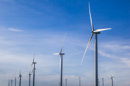 Wind turbines for electricity generation in Thailand.の写真素材