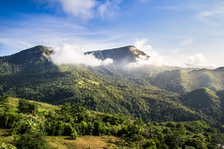 Mountain and sky on morning in Thailand.の写真素材