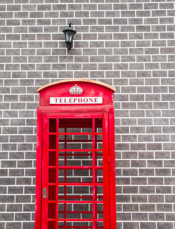 vintage callbox in the city.の写真素材