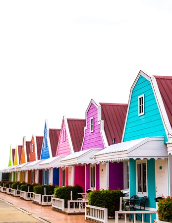 Colorful house on white background.の写真素材