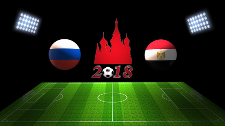 World Soccer Cup Match 2018 in Russia  : Russia vs. Egypt, in 3Dの写真素材