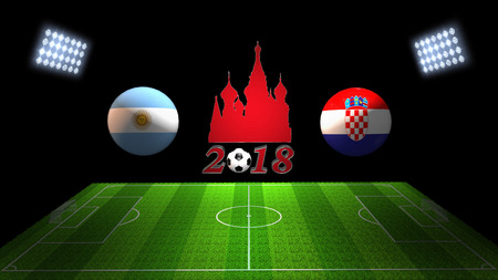 World Soccer Cup Match 2018 in Russia : Argentina vs. Croatia, in 3Dの写真素材