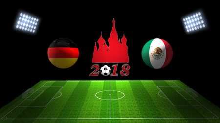 World Soccer Cup Match 2018 in Russia : Germany vs. Mexico, in 3Dの写真素材
