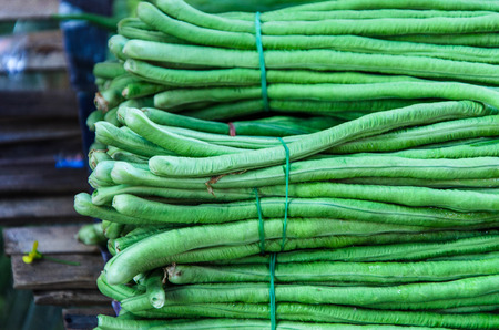 Yard long bean in market.の写真素材