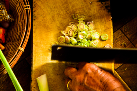 Sliced lemon grass  in the kitchen.の写真素材