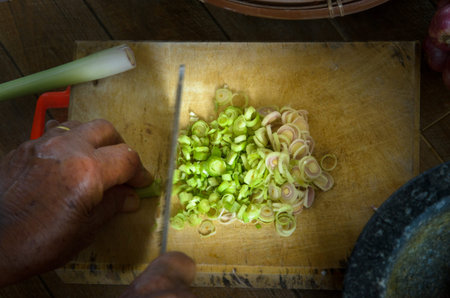 Sliced lemon grass for curry ingredient
