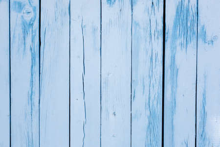 Blue old rough wooden textured background. Rustic wood painted wall.の写真素材