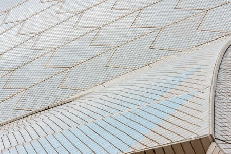 Sydney, Australia - January 12, 2009: Fragment of roof of Sydney Opera House made of the azulejo, glazed, ceramic roof tile, Australia.のeditorial素材