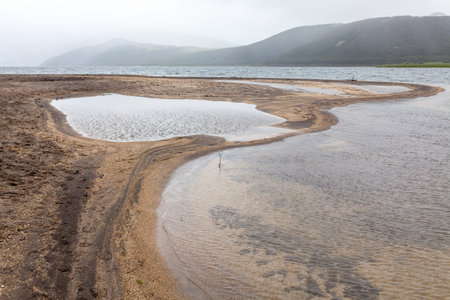 Tolmachev lake. A large freshwater lake in the east of Kamchatka Peninsula, Russia