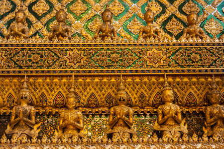 Fragment of the decorative patterns of Grand Palace, Bangkok, Thailandの写真素材