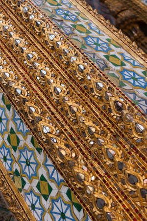 Fragment of the decorative patterns of Grand Palace, Bangkok, Thailandの写真素材