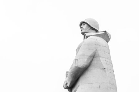 Murmansk, Russia - July 24, 2017: Fragment of Defenders of the Soviet Arctic monument in Murmansk...