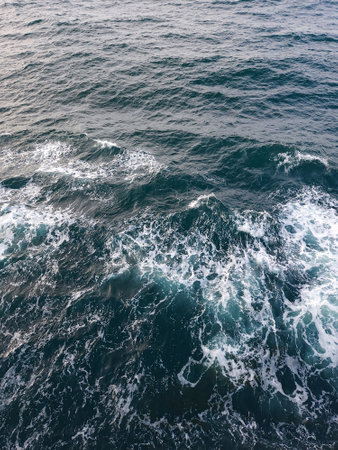 aqua sea water surface. Nature background of blue oceanの写真素材