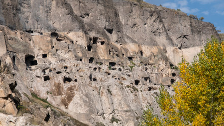 Vardzia a cave monastery was built during the reign of Queen Tamar, Georgia.の写真素材