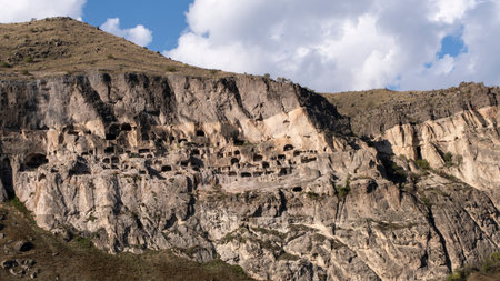 Vardzia a cave monastery was built during the reign of Queen Tamar, Georgia.の写真素材