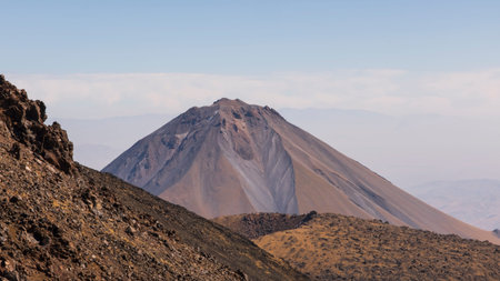 View of Mount Little Ararat from the slope of Mount Big Ararat, Turkey