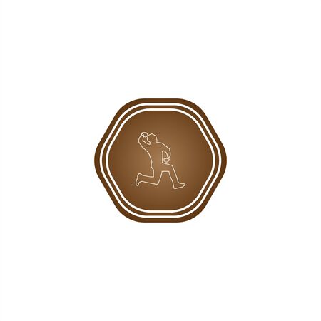 Cricket bowling Logo.Sports Logo.Deep brown color minimal sports logo.のイラスト素材