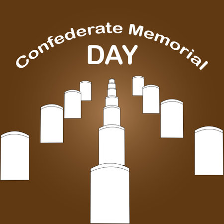 Confederate Memorial Dayis a cultural holiday since the end ofthe Civil War to remember the estimated 258,000 Confederate soldiers who have died in military service.のイラスト素材