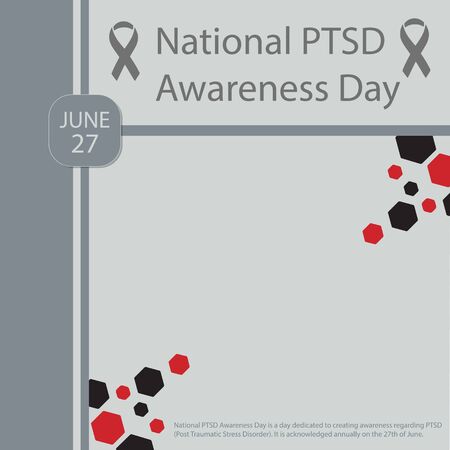 National PTSD Awareness Day is a day dedicated to creating awareness regarding PTSD (Post Traumatic Stress Disorder). It is acknowledged annually on the 27th of June.のイラスト素材