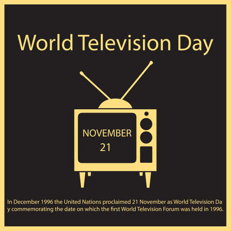 In December 1996 the United Nations proclaimed 21 November as World Television Day commemorating the date on which the first World Television Forum was held in 1996.のイラスト素材