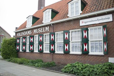 Volendam, Netherlands - 5th June, 2019: Museum building in the fishing village of Volendam, in the north of Holland. Traditional medieval dutch architecture.のeditorial素材