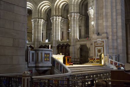 Paris, France - 6th June, 2019: Romano-Byzantine style architecture inside of Sacre Coeur Basilica.のeditorial素材