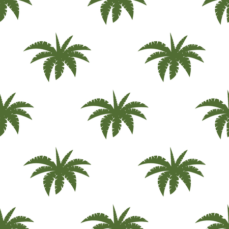 Bright vector green leaf floral seamless pattern background summer palm beach paradise party. Tropical flyer with exotic palm leaves exotic jungle and hawaii tropic green plants.のイラスト素材