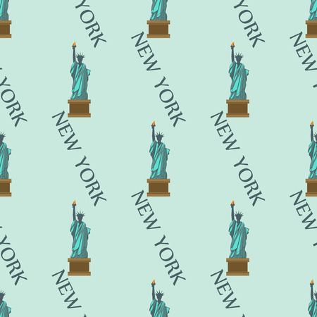 Shape pattern cityscape architecture statue liberty vector illustration.のイラスト素材