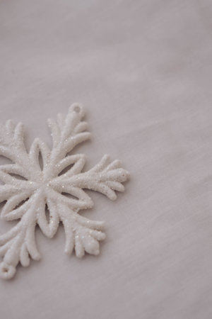 Snowflake on a white background. Christmas and New Year concept.の写真素材