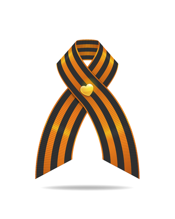 St. George ribbon in the second world war. Striped ribbon isolated on a white background.のイラスト素材