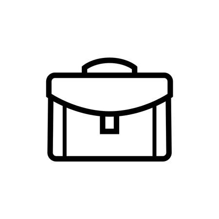 A black line icon of a briefcase is isolated just on a white background.のイラスト素材