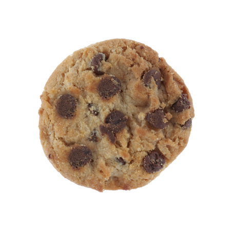 chocolate chip cookie isolated on a white backgroundの写真素材
