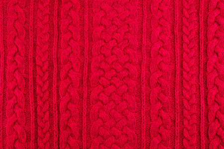 background texture red knitting cable rib pattern