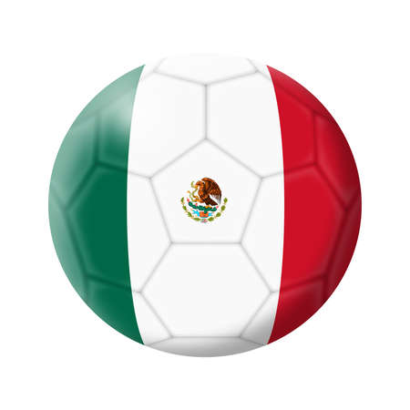 Mexico soccer ball football 3d illustration isolated on white with clipping pathの写真素材